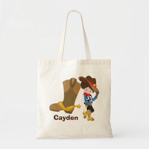 Cowboy Kid Personalized Boys Rodeo Wild West Tote Bag
