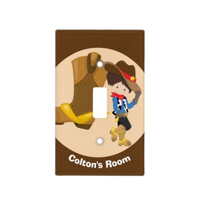 Cowboy Kids Bedroom Cute Custom Boys Room Light Switch Cover (Front)