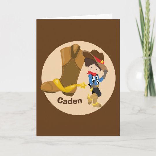 Cowboy Kids Custom Little Boys Happy Birthday Card | Zazzle.com