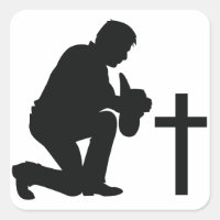 Cowboy Kneeling at Cross