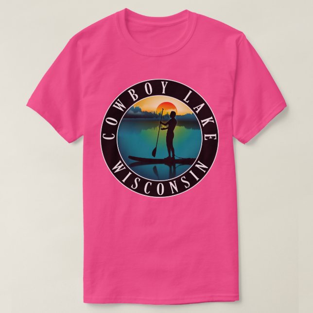 Cowboy Lake Wisconsin Paddleboarding T-Shirt (Design Front)