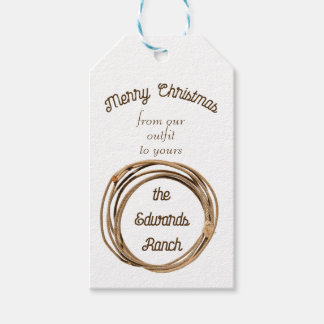 Cowboy Lariat Merry Christmas Gift Tags