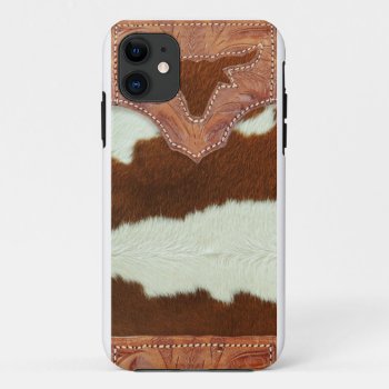 Cowboy Leather And Cowhide Iphone 11 Case by RobotFace at Zazzle