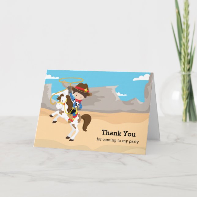 Cowboy Letterpress Thank You Card (Front)