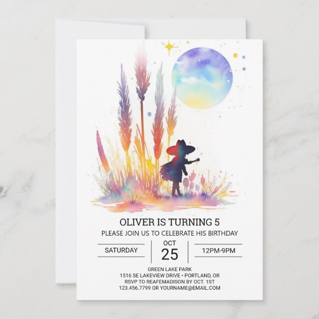  Cowboy Life Online Birthday Invitation (Front)