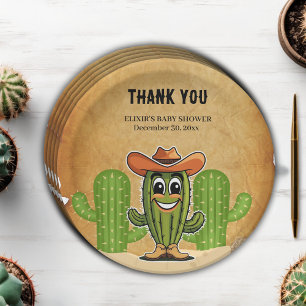 Cowboy Little Cactie Cactus Baby Shower Paper Plates