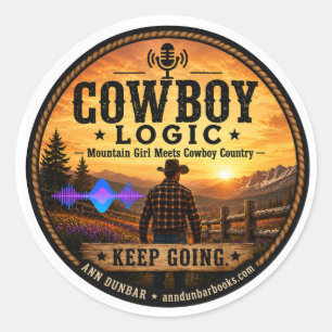 Cowboy Logic: Keep Going Round Sticker