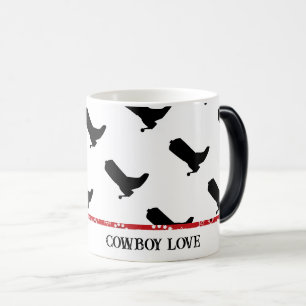 Cowboy Love Boots Silhouette Pattern Red Bandana Color Morph Mug