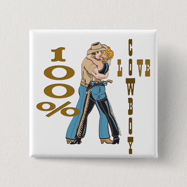 Cowboy Love Pinback Button (Front)