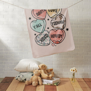 Cowboy Love - Western Hearts Baby Blanket