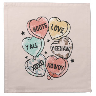 Cowboy Love - Western Hearts Cloth Napkin