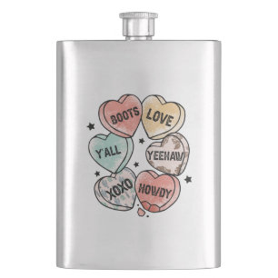 Cowboy Love - Western Hearts Flask