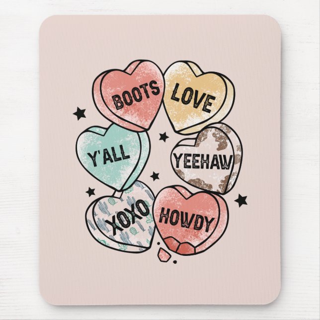 Cowboy Love - Western Hearts Mouse Pad (Front)