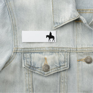 Cowboy Man Riding Horse Western Silhouette Name Tag