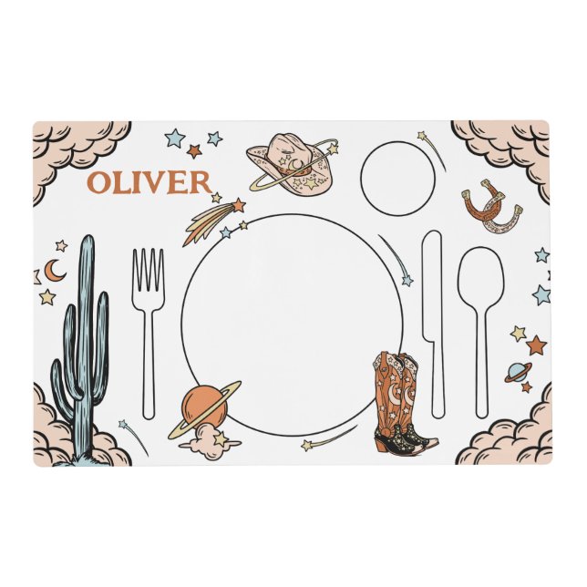 Cowboy Montessori Placemat Printable (Front)