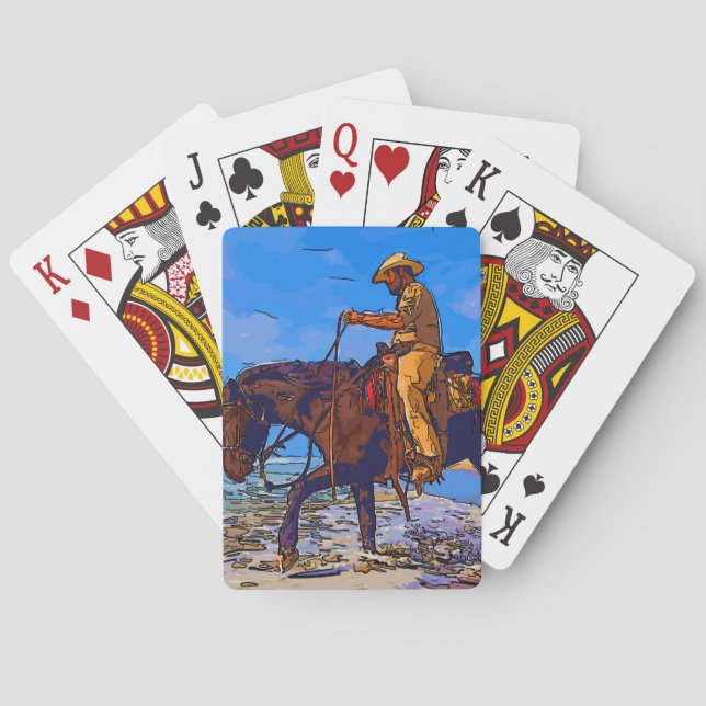 Cowboy Mounted Poker Cards (Back)