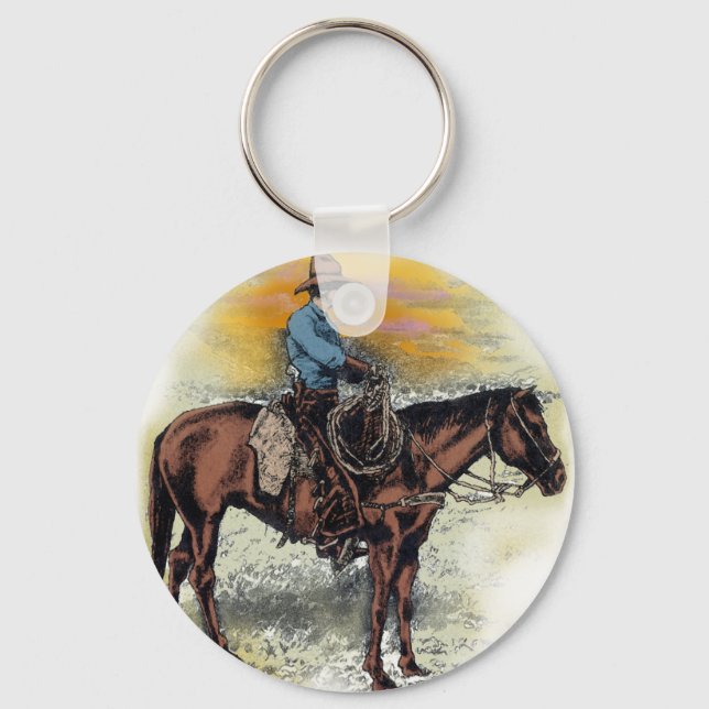 Cowboy n Sunset Keychain (Front)
