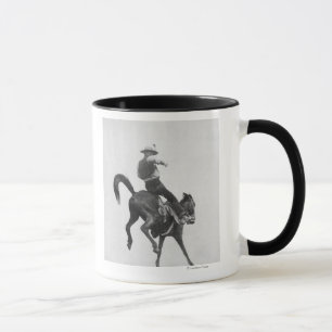 Cowboy Ned Coy Riding Bronco Mug