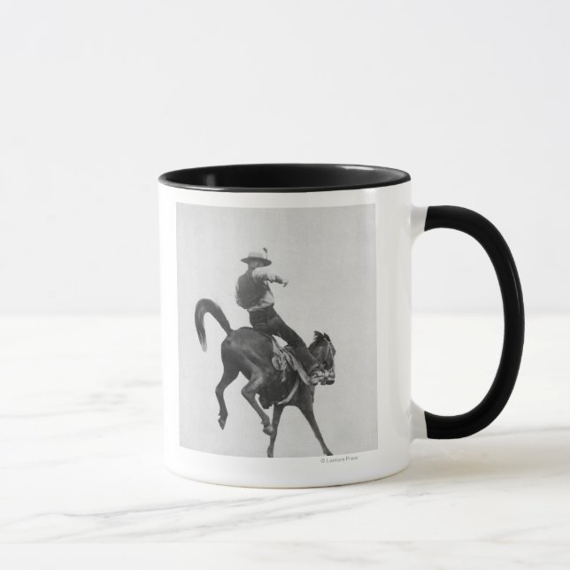 Cowboy Ned Coy Riding Bronco Mug (Right)