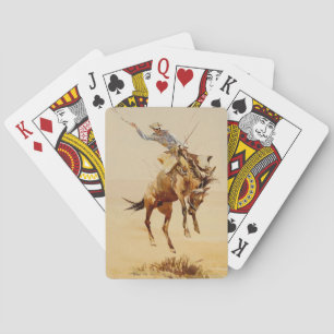 Cowboy on a Bucking Horse #2 by Edward Borein Poker Cards