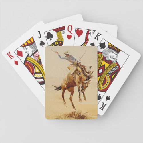 Cowboy on a Bucking Horse 2 by Edward Borein Poker Cards