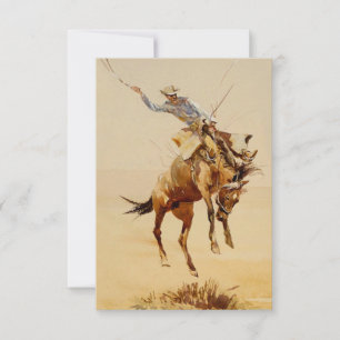 Cowboy on a Bucking Horse #2 by Edward Borein Thank You Card