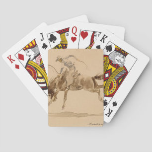 Cowboy on a Bucking Horse by Edward Borein Poker Cards