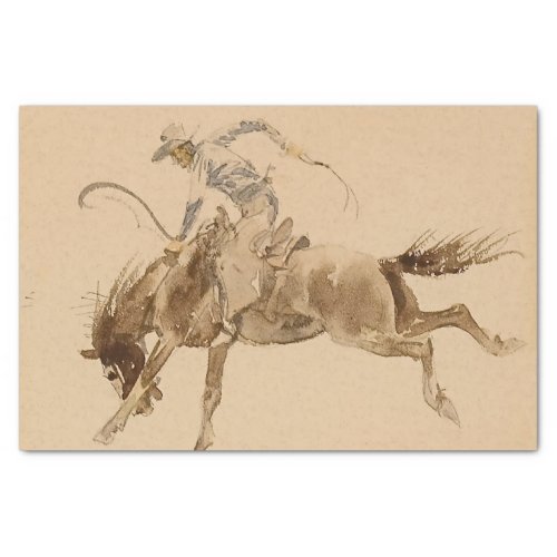 Cowboy on a Bucking Horse by Edward Borein Tissue Paper