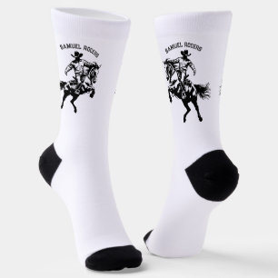 Cowboy on a Horse Personalized Name Socks