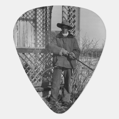 Cowboy on Canadian Old West Farm Guitar Pick