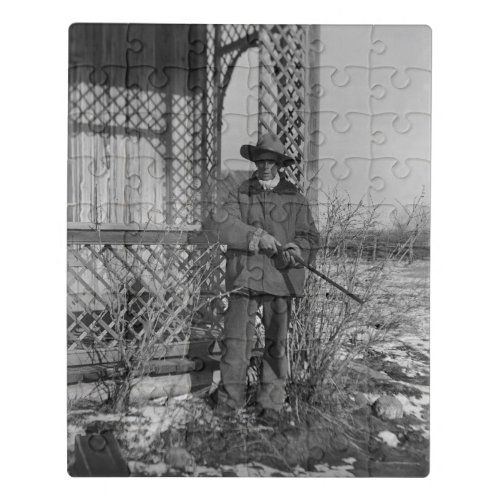 Cowboy on Canadian Old West Farm Jigsaw Puzzle