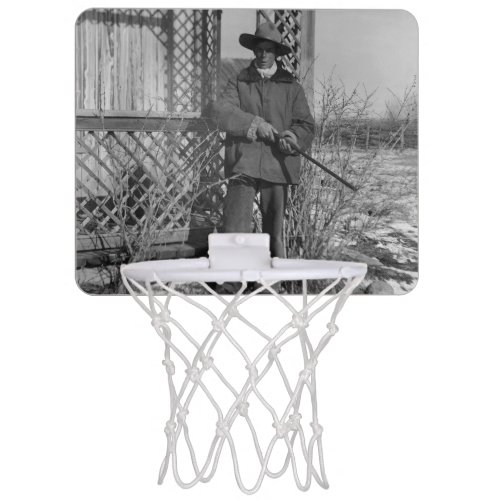 Cowboy on Canadian Old West Farm Mini Basketball Hoop