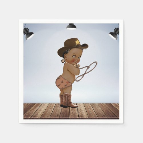 Cowboy On His Way Baby Shower  Napkins