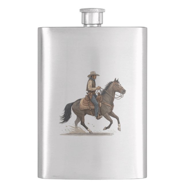 Cowboy On Horse Flask (Front)