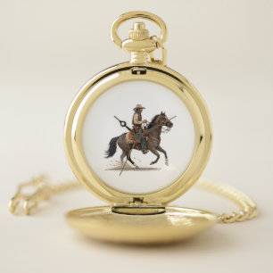 Cowboy On Horse Pocket Watch