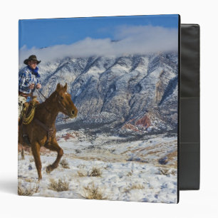 Cowboy on Horse wearing Leather Chaps Binder