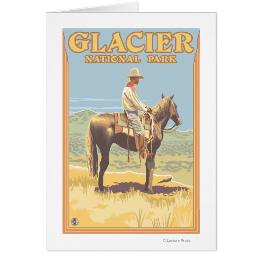 Cowboy on Horseback - Glacier National Park, (Front)