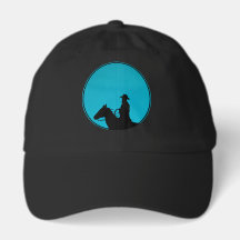 Cowboy on Horseback Silhouette - Turquoise 