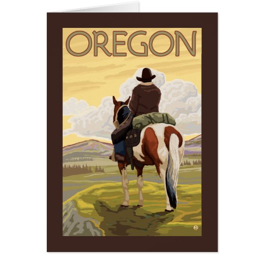Cowboy on Horseback Vintage Travel Poster (Front)