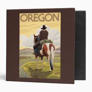 Cowboy on Horseback Vintage Travel Poster Binder