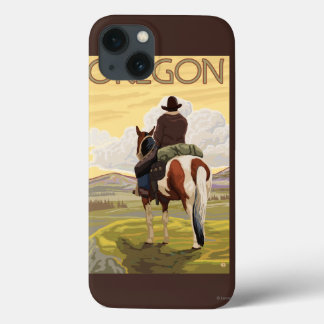 Cowboy on Horseback Vintage Travel Poster iPhone 13 Case