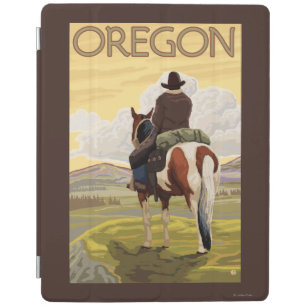 Cowboy on Horseback Vintage Travel Poster iPad Smart Cover