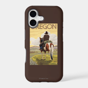 Cowboy on Horseback Vintage Travel Poster iPhone 17 Case