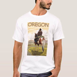 Cowboy on Horseback Vintage Travel Poster T-Shirt