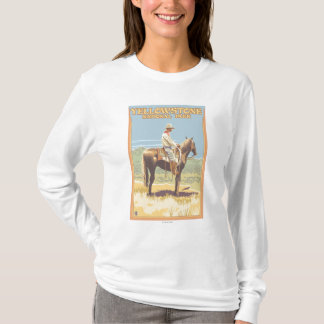 Cowboy on Horseback - Yellowstone National T-Shirt