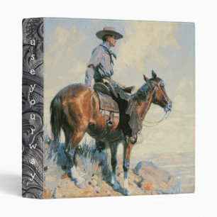 Cowboy on Look Out! Art Print Avery Binder