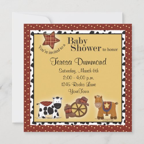 Cowboy or Cowgirl Baby Shower Invitation