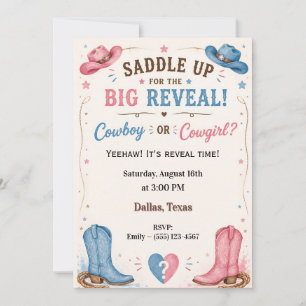 Cowboy or Cowgirl Gender Reveal Invitation