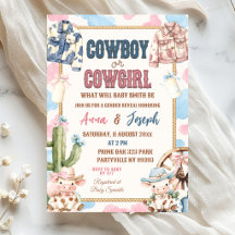 Cowboy or Cowgirl Wild West Gender Reveal