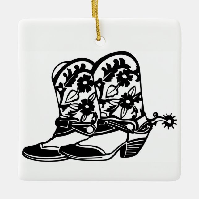 **COWBOY OR GIRL BOOTS** CHRISTMAS ORNAMENT (Front)